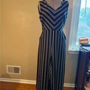 Banana Republic Black and White Sleeveless Jumpsuit